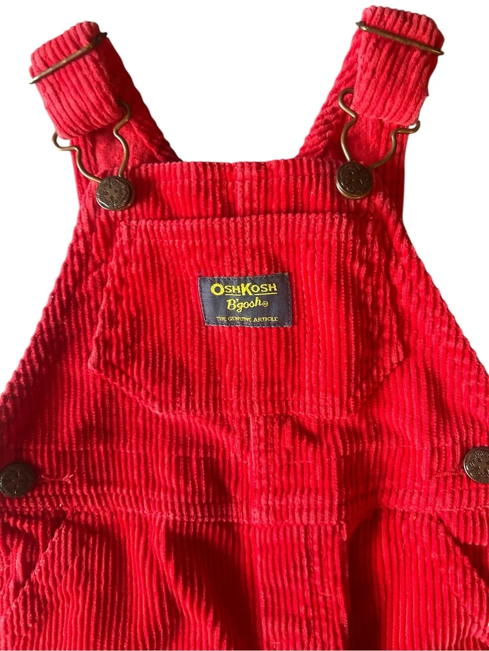 OshKosh B'gosh Bright Red Corduroy Kids Overalls 9 Months